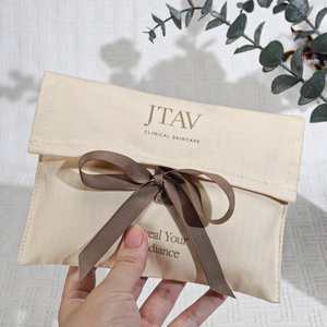 Luxury High-Quality Gift Packaging Custom Logo Printed Herringbone Cotton Dustproof <strong>Envelope</strong> Bag for Jewelry Wallet Cosmetic - Product Image 5