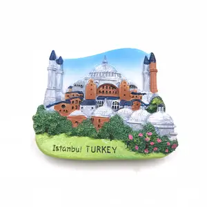 Polyresin מקרר מגנט עגול 3D מקרר מגנט עבור טורקיה תיירות מזכרות מקרר מגנט