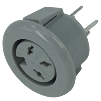 Receptáculo HX Factory Direct DS-3 DIN Hembra de 3 Pines, Negro, Montaje en Panel PCB, Conector DIN