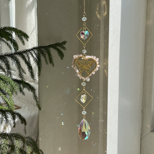 Attrape-soleil en cristal naturel à succès avec motif papillon, carillon éolien à ombres pour la guérison énergétique - Product Image 4