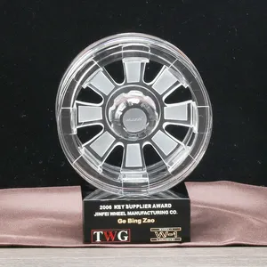 Trofeo de cristal con forma de rueda, OEM/ODM, alta calidad, K9