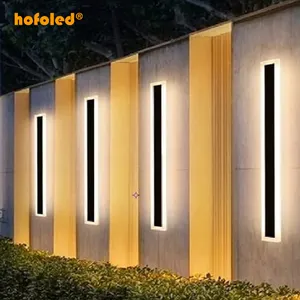 Hofoled Warm White 3000K Modern Aluminum Home Wall Light Outdoor Exterior Linear Strip Wall Lamp