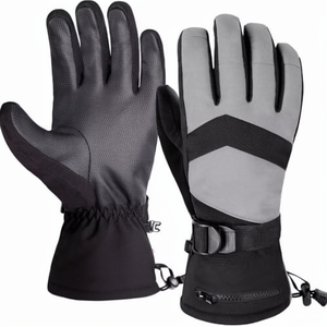 Guantes de esquí unisex de PU impermeables y cortavientos con dedos separados, personalizados, superventas de fábrica, cálidos para invierno, con agarre táctil para pantalla. - Product Image 1