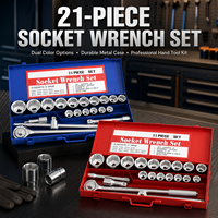 Jeu de clés à douille à chocs personnalisable de 21 pièces 3/4'' avec coffret en acier au carbone de 14 pièces, kit d'outils de réparation automobile et usage domestique OEM