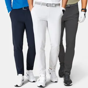 Abbigliamento sportivo tinta unita di alta qualità all'ingrosso 85% Nylon 15% Spandex pantalone da Golf leggero elasticizzato a 4 vie in maglia Slim Fit