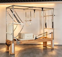Máquina de Pilates Cadillac Reformer 3 en 1 de Roble de Alta Gama, Profesional, Apta para Estudios y Gimnasios