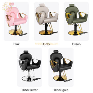 Fauteuil de Barbier Pivotant Noir Moderne, Réglable en Hauteur et Inclinable, pour Salon de Coiffure Professionnel - Product Image 3