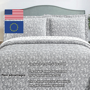 طقم لحاف بحجم كبير مع غطاء ناعم ووسادة من البوليستر - Product Image 2