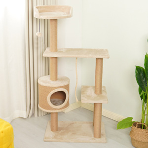 <b>Cat</b> Tree With Sisal <b>Scratching</b> <b>Post</b> Multi Level <b>Cat</b> Bed <b>For</b> Indoor <b>Cats</b> Space Saving Design Simple Style All Seasons Use - Product Image 2