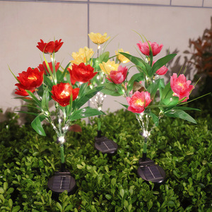 Solar Garden <b>Lights</b> <b>LED</b> Flower Solar Powered Outdoor Waterproof Decorative Plant <b>Light</b> for Yard Patio Landscape - Product Image 1