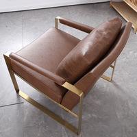 Beliebte Luxus Sofa Stuhl Wohnzimmer Moderne einfache Edelstahl Sessel Lounge Chair