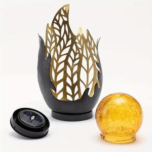 Solar Flame Light Solar Powered <b>Lantern</b> Automatic Sensor Garden Statue Light 600mAh Battery Metal Flame Lamp for Outdoor Garden - Product Image 6