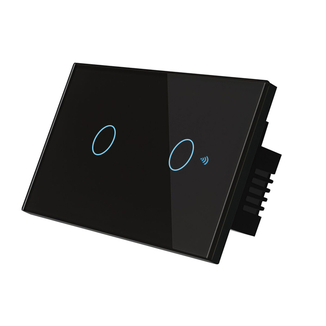 Touch Screen Wall Switch Without WiFi Smart Wall Light Switch No WiFi Required Capacitive Touch Light Switch 2 Gang