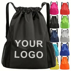 Cross-border Custom <b>Drawstring</b> Backpacks Oxford Waterproof Gym Sports Bag Basketball <b>Drawstring</b> Storage Bag with Custom logo - Product Image 1
