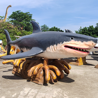 Modèle de requin réaliste animatronique requin blanc avec mouvements et sons personnalisé en usine