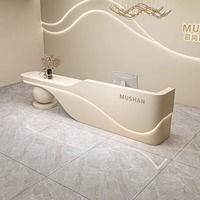 Comptoir de réception de haute qualité, design moderne personnalisable, pour salon de coiffure, salon de beauté