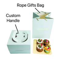 Boîtes à gâteaux personnalisées imprimées, boîtes à desserts, boîtes à brownies au chocolat, boîtes à pâtisseries avec poignée, emballage pour pain, pâtisseries, cadeaux, muffins, douceurs