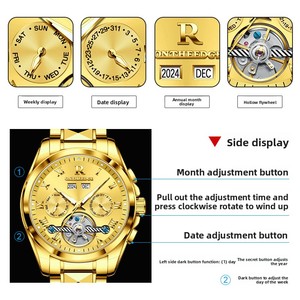 Hollow-out Thiết kế đồng hồ cơ khí với độ nét cao không thấm nước phát quang Sapphire kính và đa chức năng quay số - Product Image 2