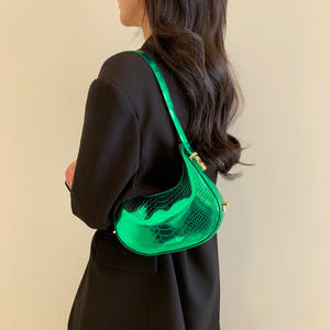 <b>Lady</b> Single Zip PU <b>Leather</b> Fashion Underarm Shoulder <b>Bag</b> Designer Trendy Handbag - Product Image 3