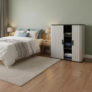 Meuble de rangement en bois pour salon avec portes, organisateur multifonctionnel pour livres, jouets, chaussures et vêtements, meuble de maison - Product Image 6
