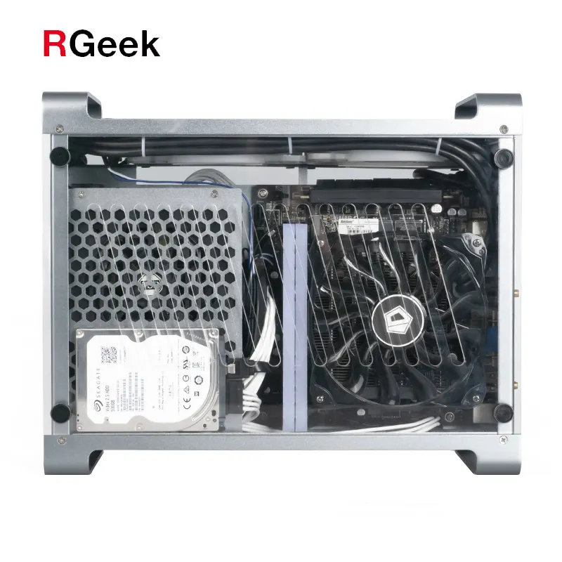 RGeek RGB alüminyum akrilik Mini ITX PC oyun bilgisayarı kılıfı