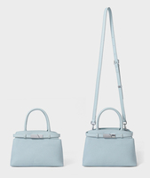 Bolso de noche único RZCK para mujer, bolso de mano elegante para mujer, bolsos de mano de cuero de grano completo de lujo azul sin marca, bolso hecho a mano
