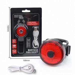Mini LED vélo feu arrière Usb rechargeable vélo feux arrière IPX4 étanche avertissement de sécurité cyclisme lumière casque lampes - Product Image 1