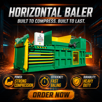 Presse à balles hydraulique horizontale compacte pour les supermarchés, l'imprimerie et les petits centres de recyclage