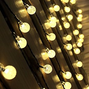 ไฟประดับสวนกลางแจ้ง พลังงานแสงอาทิตย์ 30 หลอด LED ลูกบอลคริสตัล ไฟตกแต่งแบบสาย - Product Image 3