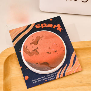 Papier autocollant circulaire détachable multi-usage pour étudiants, papeterie, notes autocollantes Terre Lune, dessin animé Planète - Product Image 5