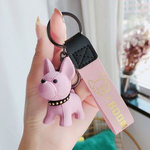 Lovely Macarone Cartoon Dog Bulldog <b>Key</b> <b>Chain</b> Dog Toy <b>Key</b> <b>Chain</b> Couple Bag Pendant Children's Gift Pendant - Product Image 3