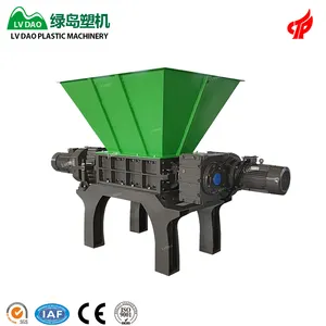 PLC control heavy duty PP ABS waste battery scrap metal double shaft shredder plastic recycling machine