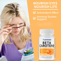 Capsules de bêta-carotène VitaSpring OEM, complément alimentaire naturel, 1000 mg, extrait de carotte biologique, capsules de vitamine bêta-carotène