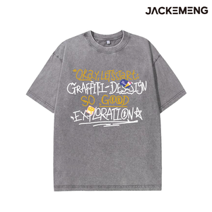 เสื้อยืดโอเวอร์ไซส์ลายกราฟฟิตี สไตล์สตรีทแวร์เรโทร ฮิปฮอป แขนสั้น สินค้าจากคลังในสหรัฐอเมริกา ขายส่ง - Product Image 5