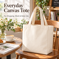 Sac fourre-tout en toile de coton personnalisable, moyen, avec fermeture éclair, bandoulière et soufflet latéral pour les voyages quotidiens