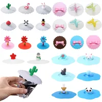 Couvercle de tasse Mignon Silicone Résistance aux hautes températures Scellé S Couvercles Tasse à thé Aspiration Joint Cap Diameter10