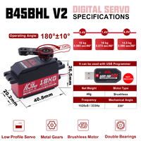 Servo de direction BLS à couple élevé B45BHL V2 18KG 0.065Sec fabriqué en Chine pour voiture RC de drift sur route à propulsion arrière