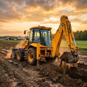 Chargeuse-pelleteuse robuste YCMG avec chargeur frontal et excavateur arrière Euro 5, machine de chantier pour la construction et l'agriculture - Product Image 6