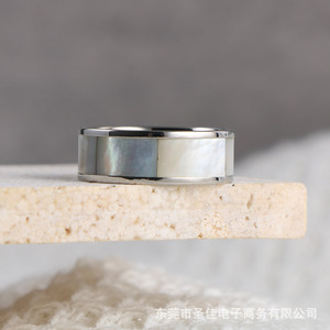Trendy Korean Style Mother Of Pearl Titanium Steel <b>Ring</b> Unisex Index Finger Jewelry SA595 - Product Image 4