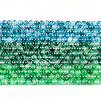 Perles rondes en agate synthétique bleu-vert, perles en pierre turquoise, 4-12 mm, perles polies pour la fabrication de bijoux faits à la main, bracelets