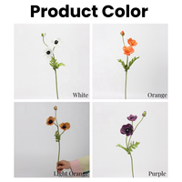 Vas Bunga Dekorasi Rumah Desain Baru 3 Kepala Bunga PU Real Touch Poppies Bunga Pernikahan Bunga Poppy Buatan untuk Dekorasi