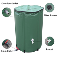 Baril de pluie pliable en PVC 50L avec 1 an de garantie pour la collecte d'eau de pluie portable de stockage d'eau de jardin extérieur