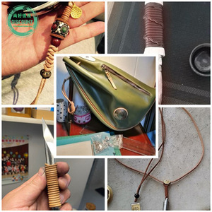 Cowhide Leather <b>Rope</b> 1mm To 20mm Flat Round For <b>Bracelet</b> Making DIY Jewelry Material - Product Image 3