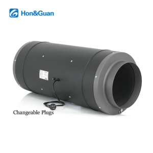 Ventilateur de gaine encastré silencieux Hon&Guan 8 pouces Eco-Watt à flux mixte, en plastique, 656 Pa, 100-240 V, moteur EC, <span class=keywords><strong>extracteur</strong></span> <span class=keywords><strong>d</strong></span>'<span class=keywords><strong>air</strong></span> avec crochet - Product Image 2