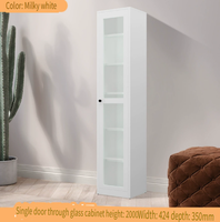 Muebles para el hogar, cuerpo con recubrimiento en polvo de acero, puerta de vidrio única, librería, cabina de almacenamiento de exhibición
