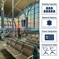 Bancs empilables en acier inoxydable robustes et personnalisables pour espaces publics à fort trafic, hôpitaux et aéroports