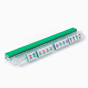 Custom Classic American Mahjong <b>Tiles</b> Set <b>Plastic</b> Green White Portable Game Mah Jongg for 4 Players Indoor Entertainment - Product Image 4
