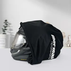 Yile bolsa de capacete personalizada, grande, leve, bolsa preta de armazenamento com cordão, para passear, bicicleta, motocicleta