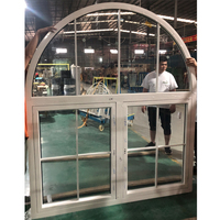 Ventana Arqueada de Fabricante de Foshan, Ventana Interior Arqueada con Diseño de Rejilla a Precio Económico