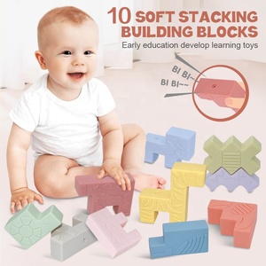 Nouveautés 2026 – Blocs de construction sensoriels Montessori en caoutchouc souple pour bébé, grand format, pour la dentition et l'éveil précoce - Product Image 3
